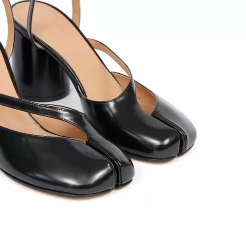 Célie Ankle-Wrap Mule Split-toe Sandal